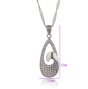 18K White Gold Filled NECKLACE CZ Crystal 
