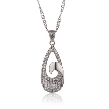 18K White Gold Filled NECKLACE CZ Crystal 
