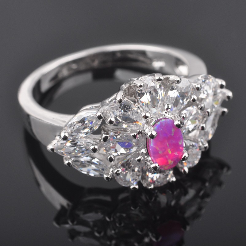 Silversmycken filled ring ROSA Brand Opal - 4