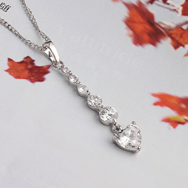 18K Vitguld Guldfyllda Filled gulddoublé HALSBAND CZ - 4