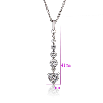 18K White Gold Filled NECKLACE CZ Crystal 