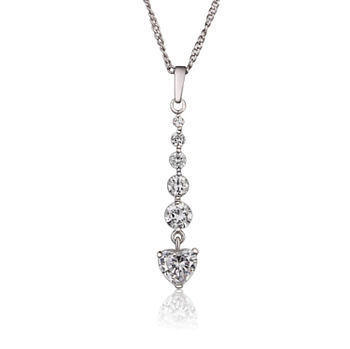 18K White Gold Filled NECKLACE CZ Crystal 