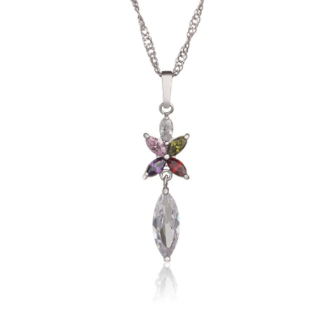 18K Vitguld Guldfyllda Filled gulddoublé HALSBAND CZ