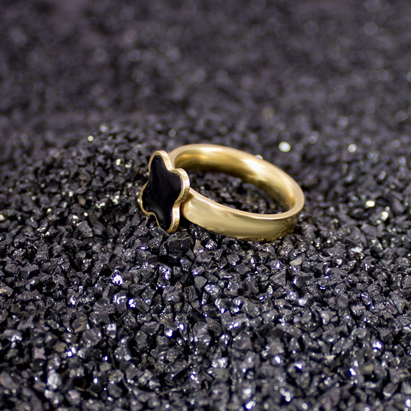 Rostfritt stål ring klöver  - 2