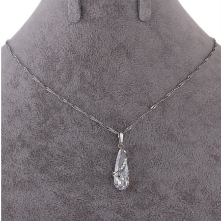 18K Vitguld Guldfyllda Filled gulddoublé HALSBAND CZ - 2