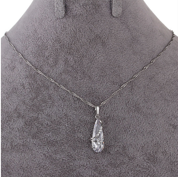 18K White Gold Filled NECKLACE CZ Crystal 