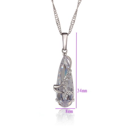 18K Vitguld Guldfyllda Filled gulddoublé HALSBAND CZ - 3