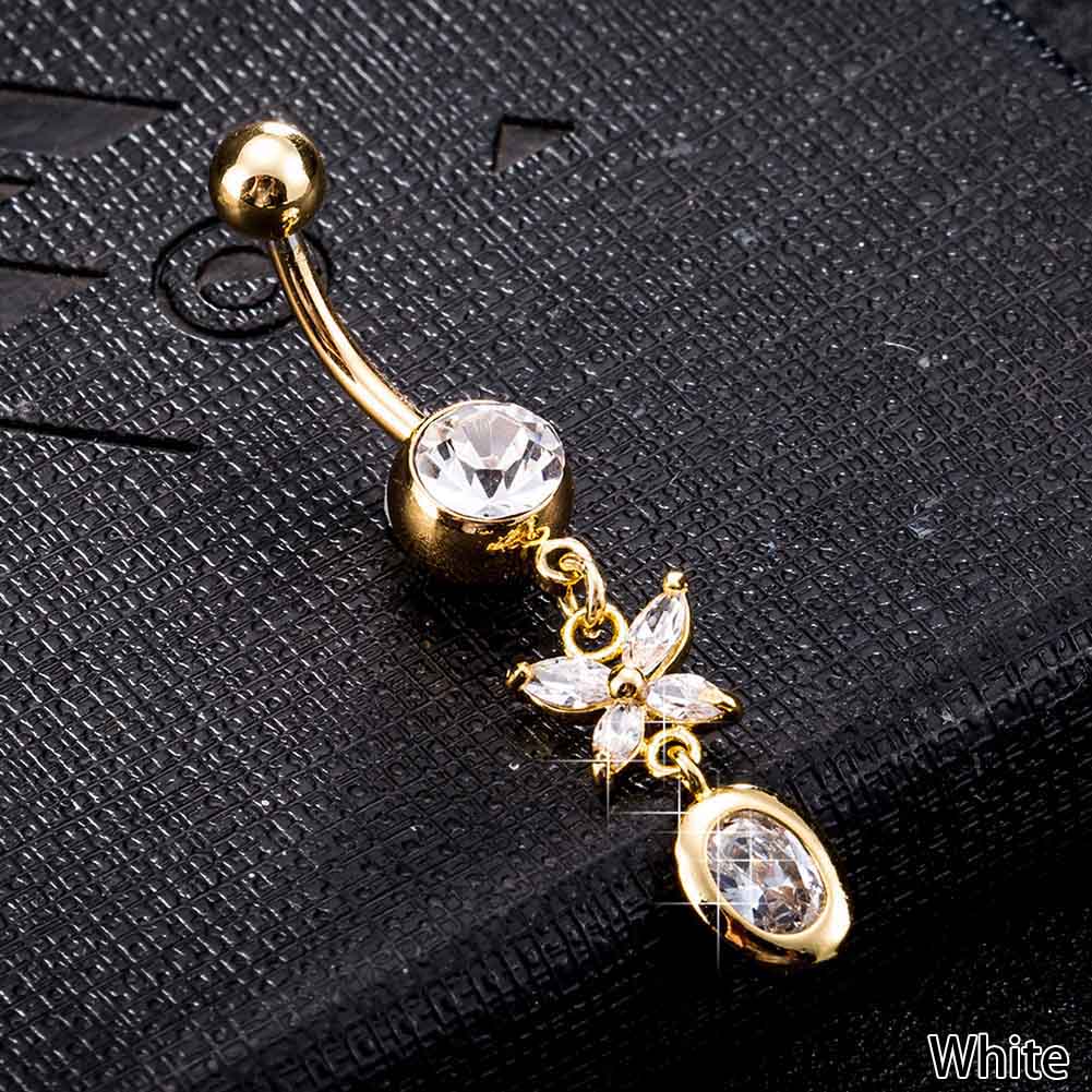 Gold Plated Navel Belly Button Ring Body Piercing Jewelry - 5