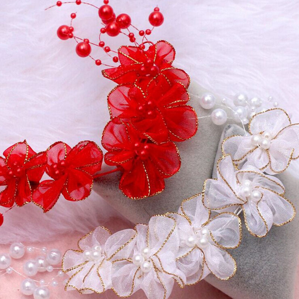 Charms pearl wedding bridal hair crown tiara headband - 2