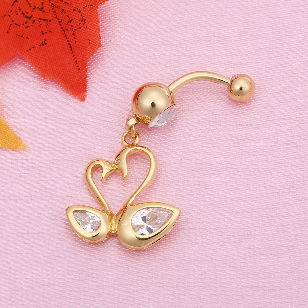 Gold Plated Navel Belly Button Ring Body Piercing Jewelry - 5