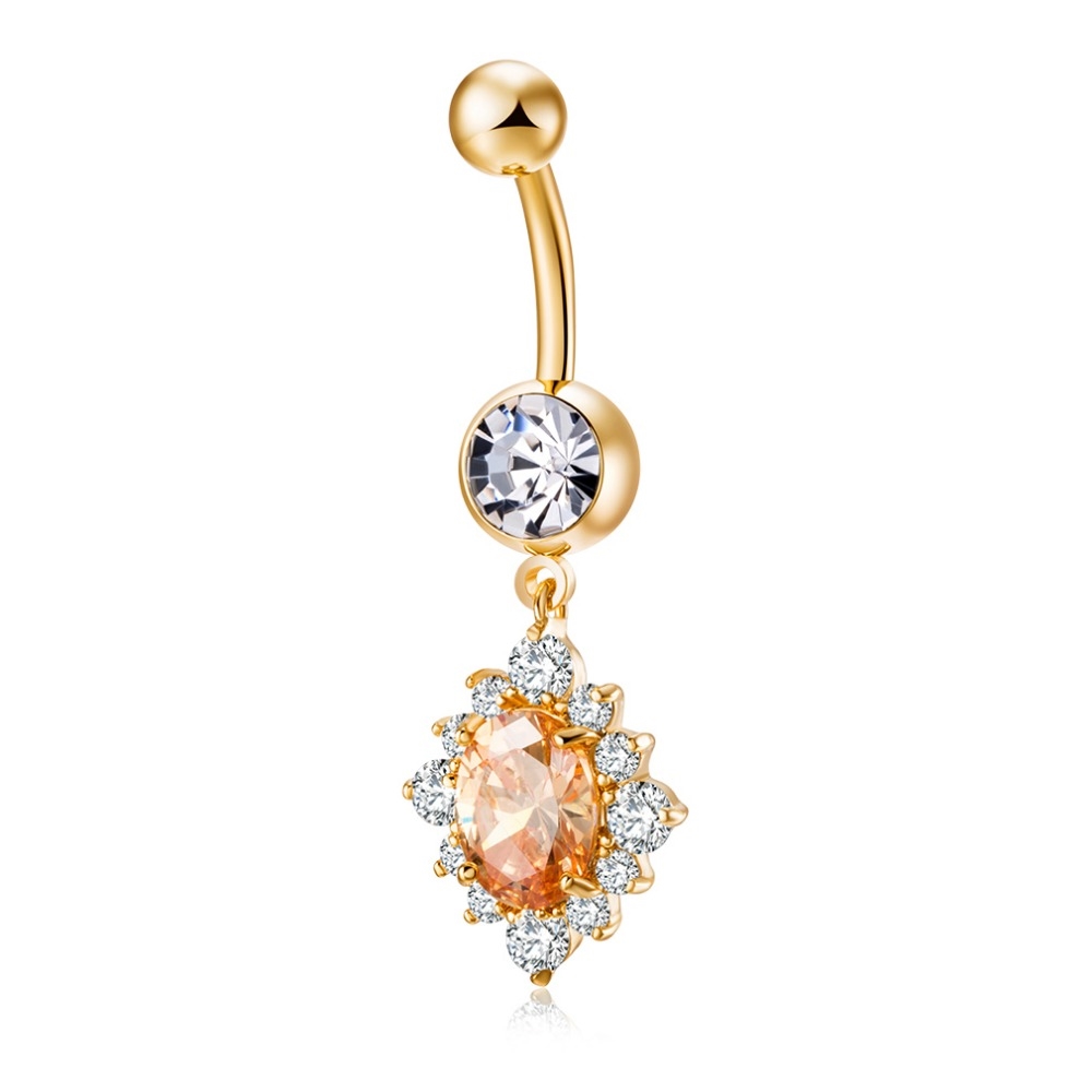 Gold Plated Navel Belly Button Ring Body Piercing Jewelry