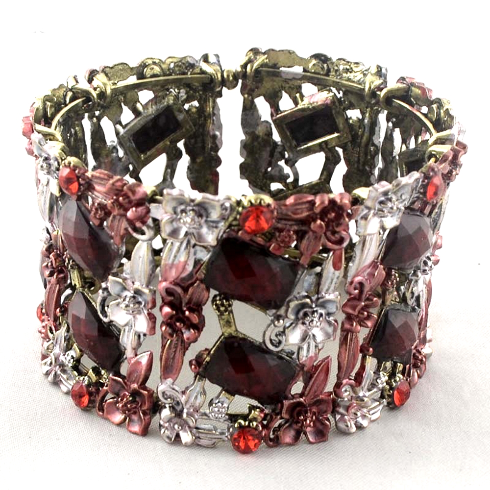 Österrikiska kristall emalj gammal guldpläterad armband
