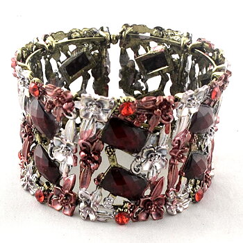 Österrikiska kristall emalj gammal guldpläterad armband
