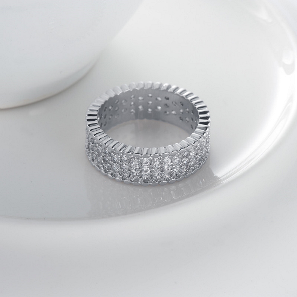 18K VIT Guldfyllda Guld Filled gulddoublé Ring CZ Förlovning - 12