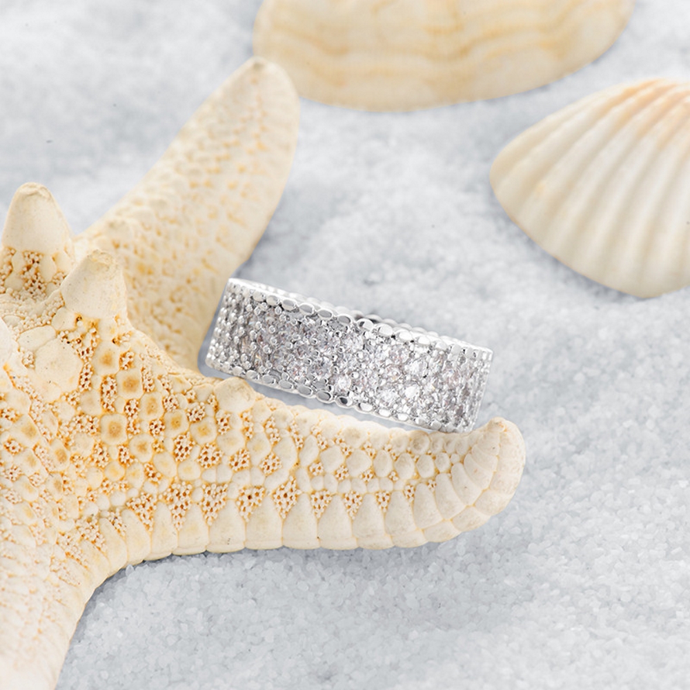 18K VIT Guldfyllda Guld Filled gulddoublé Ring CZ Förlovning - 8