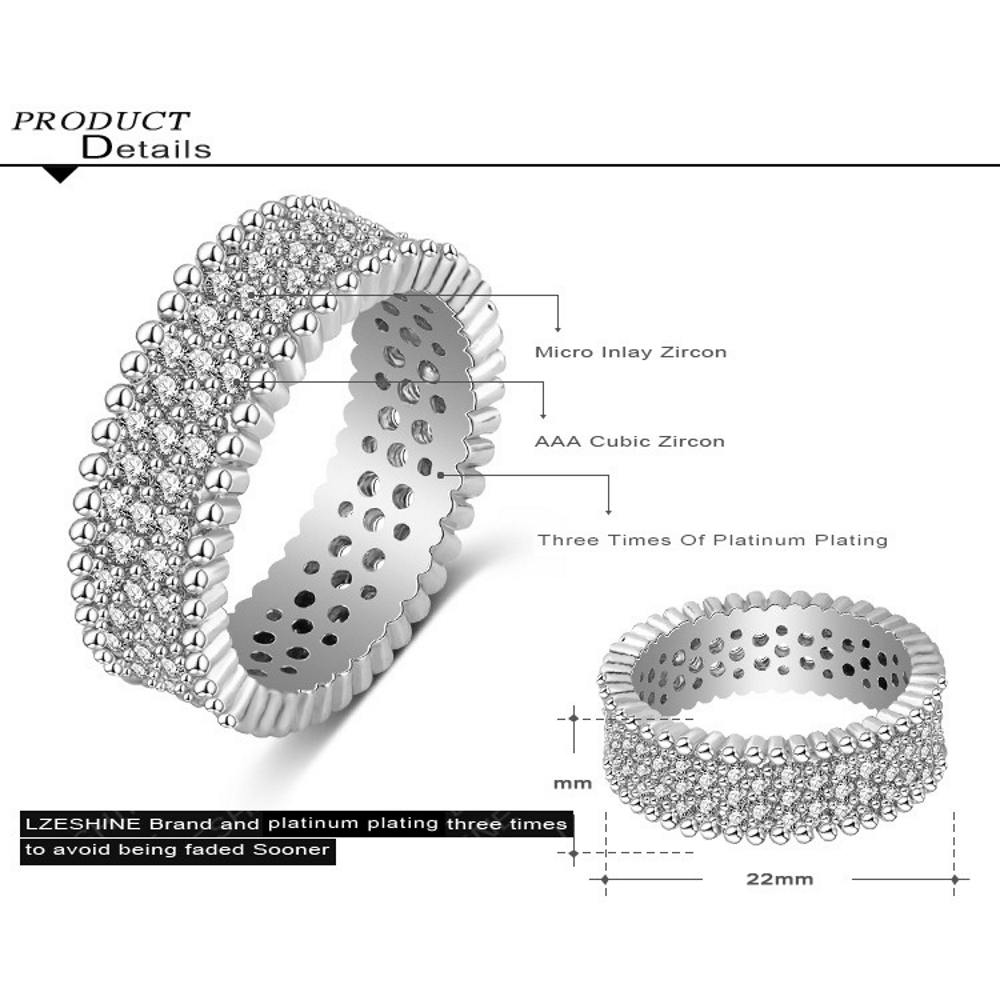 18K VIT Guldfyllda Guld Filled gulddoublé Ring CZ Förlovning - 3