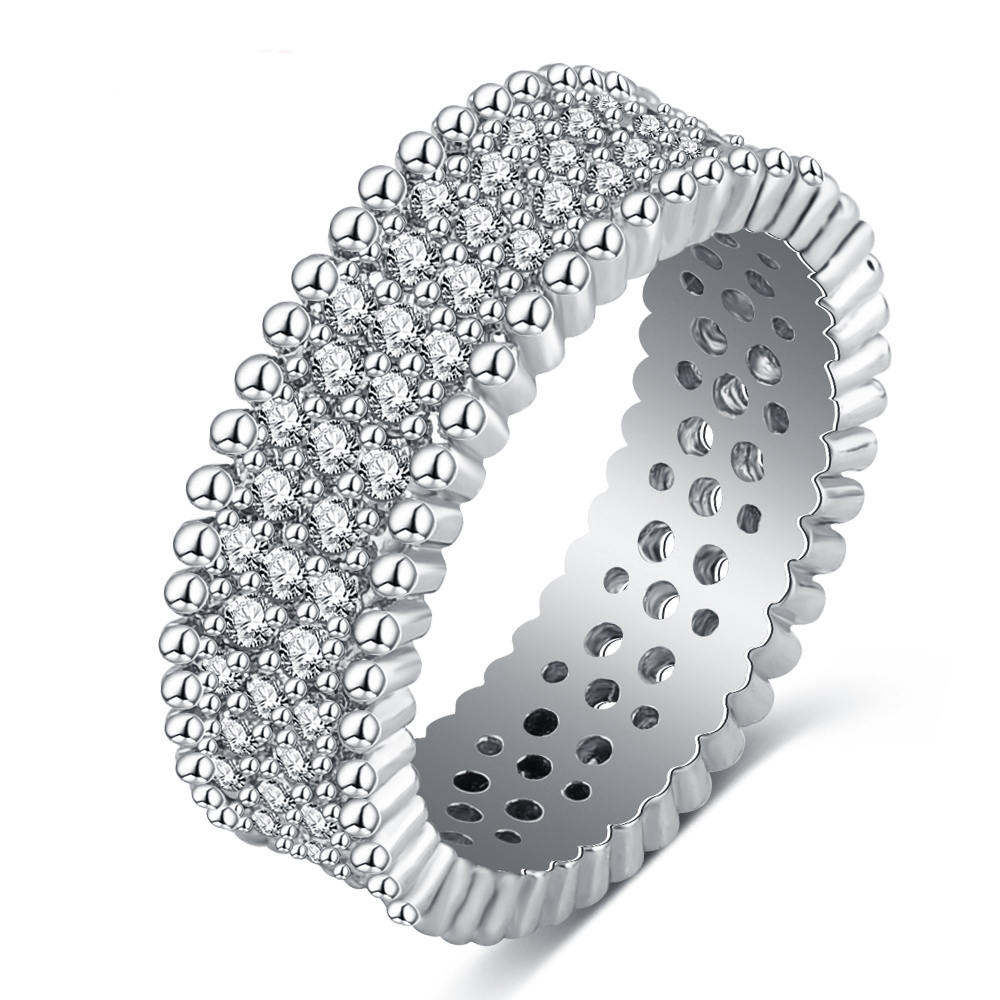18K VIT Guldfyllda Guld Filled gulddoublé Ring CZ Förlovning