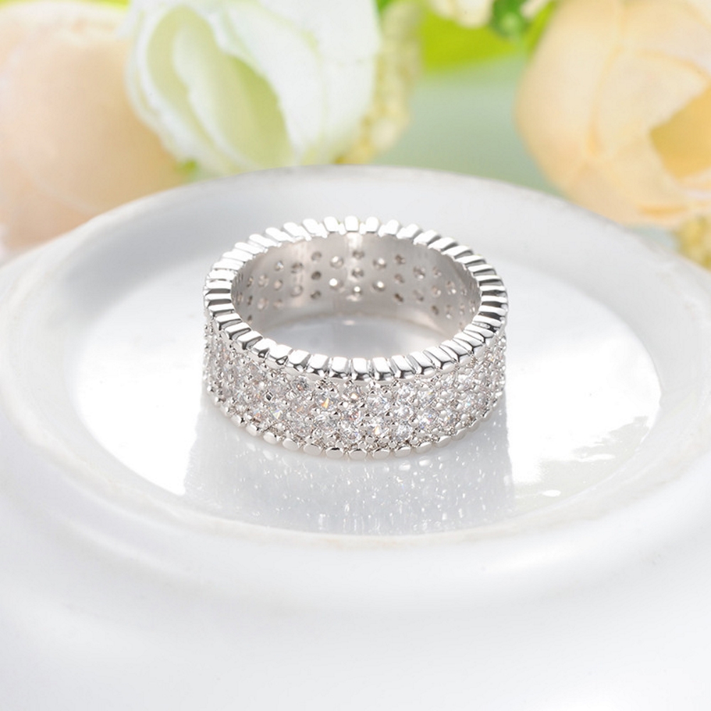 18K VIT Guldfyllda Guld Filled gulddoublé Ring CZ Förlovning - 4