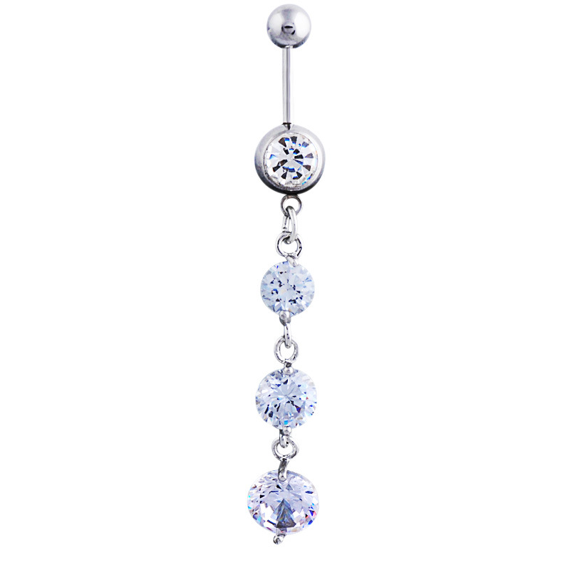 Navel Belly Button Ring Body Piercing Allergy-free Zircon