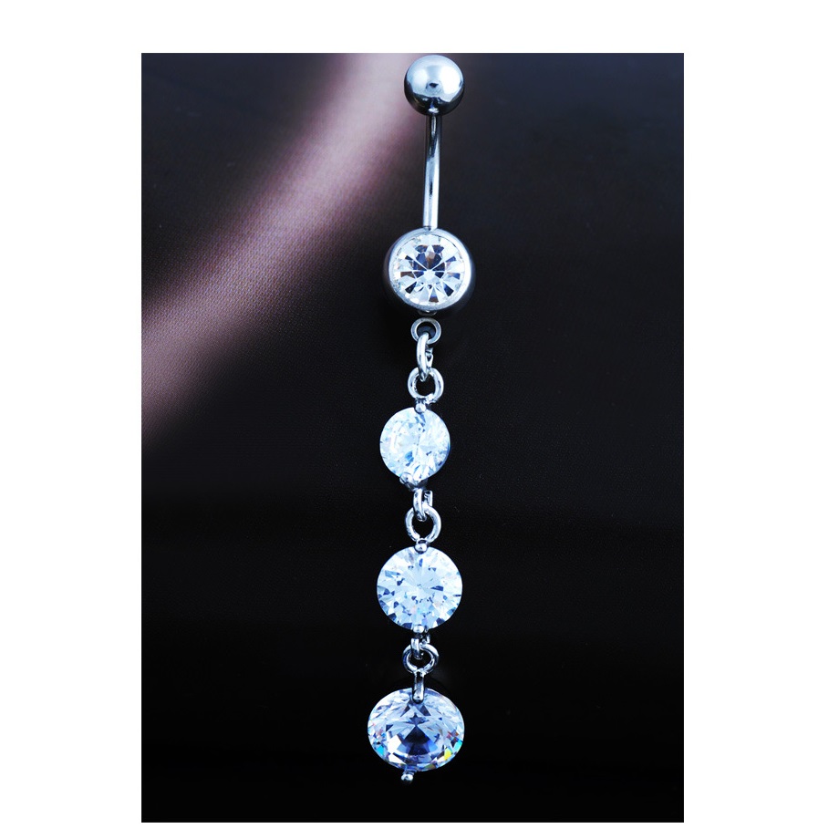 Navel Belly Button Ring Body Piercing Allergy-free Zircon - 3