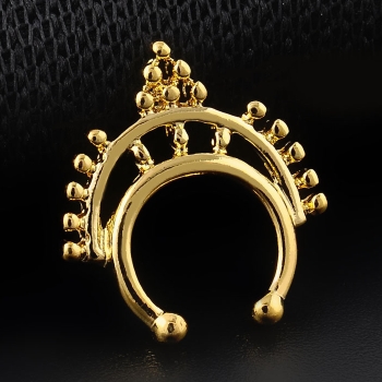GUL GULD Näsa Ringar piercing falska Septum
