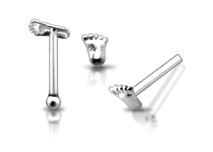 925 Silver Barefoot Nose stud - 2