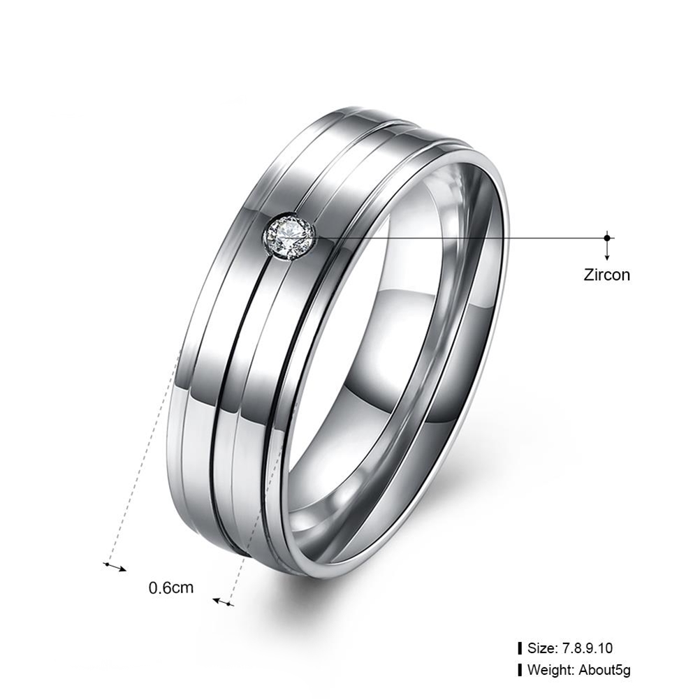Rostfritt stål ring  CZ - 2