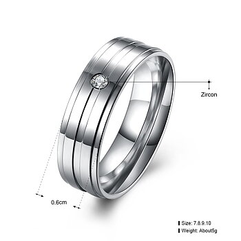 Rostfritt stål ring  CZ