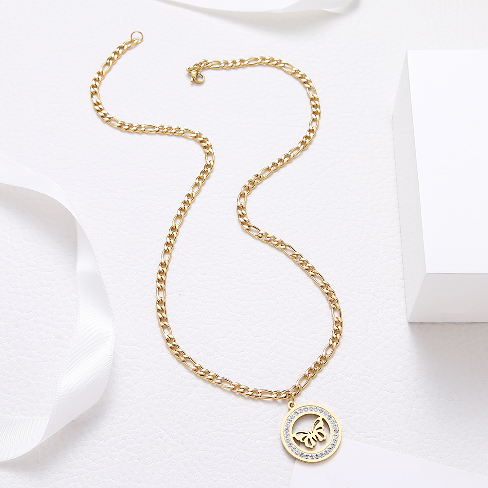 Rostfritt stål HALSBAND GULD, SILVER - 4