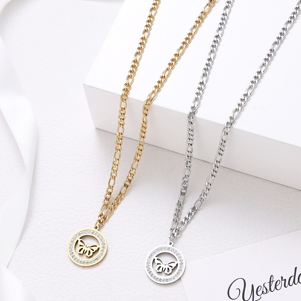 Rostfritt stål HALSBAND GULD, SILVER - 3