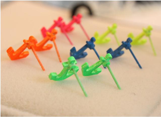 Fashion jewelry neon color anchor stud earring mix color NEON - 5