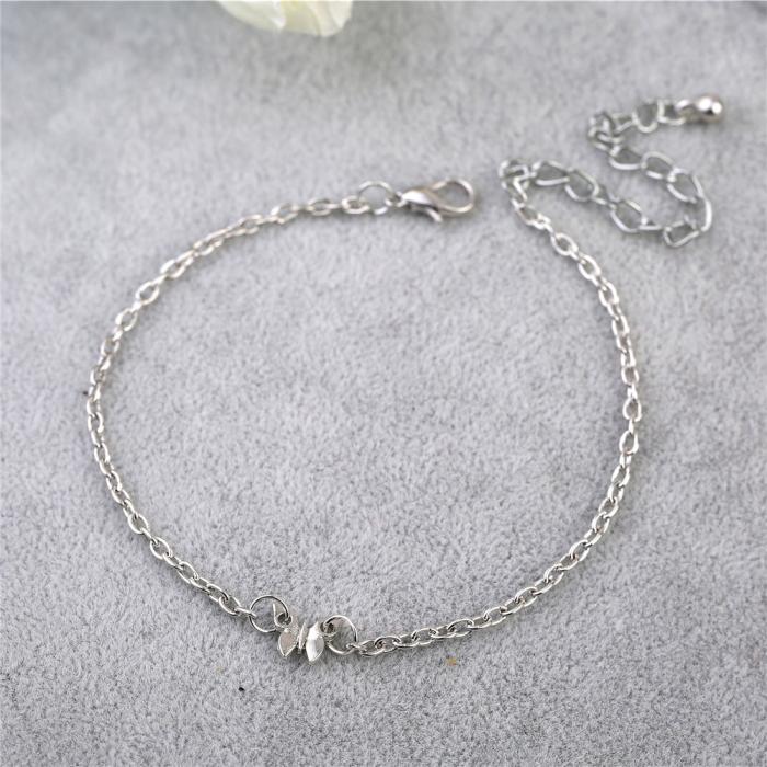 Fotlänk  armband  GULD/SILVER Fjäril - 6