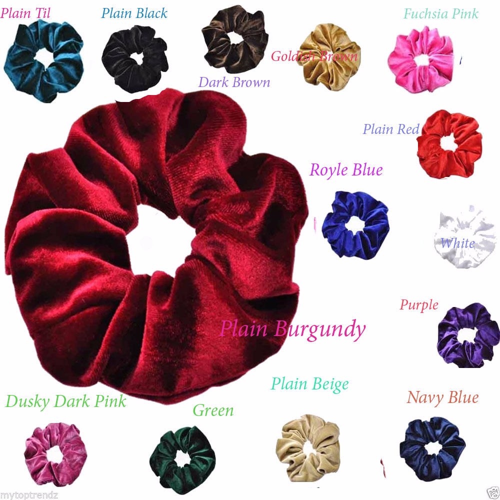 Stora sammet velour elastiska hårband  - 2