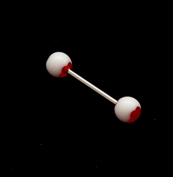 316L  steel Tongue Barbells with UV Glitter Balls