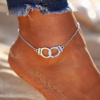 Fotlänk  armband  GULD/SILVER