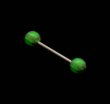 316L  steel Tongue Barbells with UV Glitter Balls