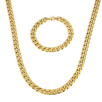 Rostfritt stål halsband + armband Set 8,3mm