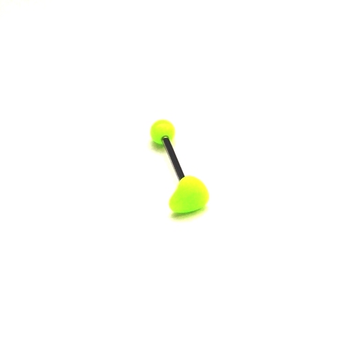 316L  steel Tongue Barbells with UV Glitter Balls heart - 4