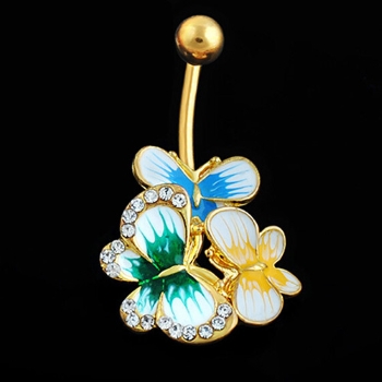 Gold Plated Navel Belly Button Ring Body Piercing - 4