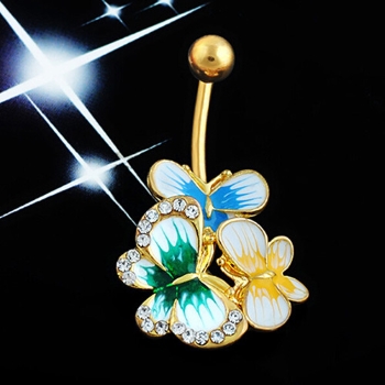 Gold Plated Navel Belly Button Ring Body Piercing - 5