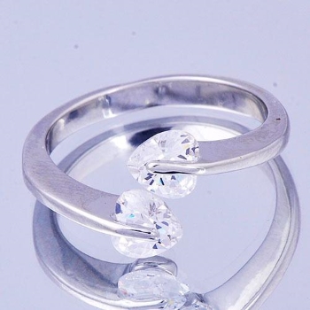 18K Vitguld Guldfyllda Guld Filled gulddoublé Ring CZ Förlovning