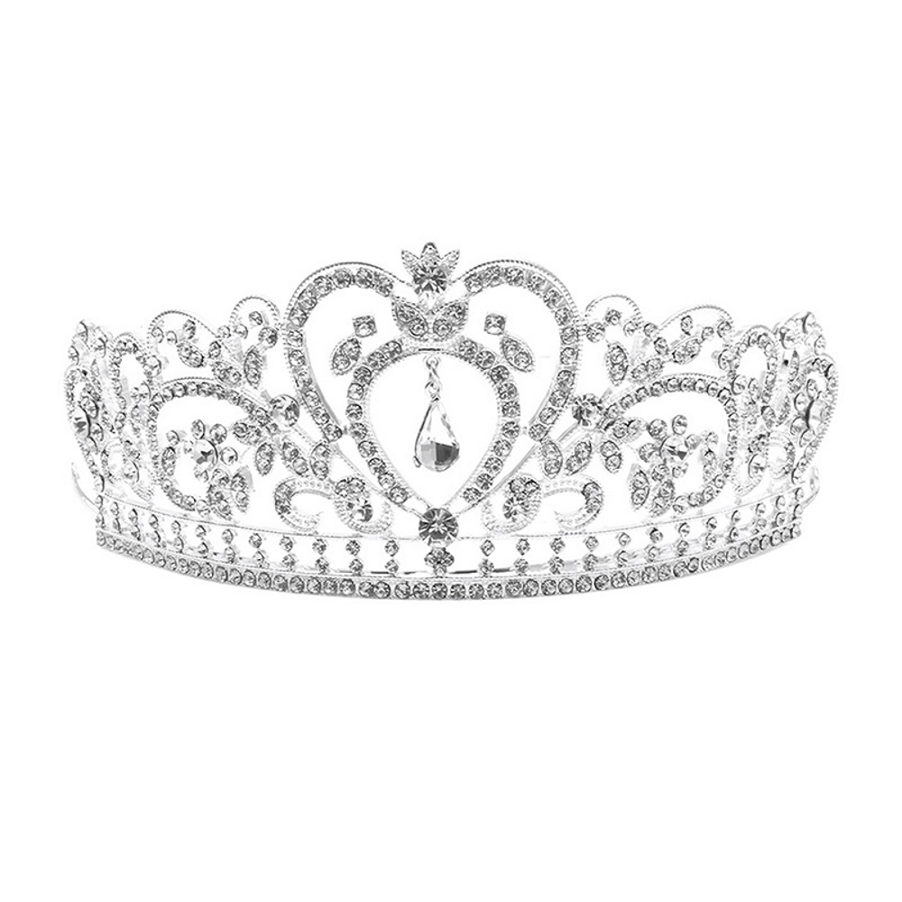 Kristall bröllop hår krona tiara SILVER