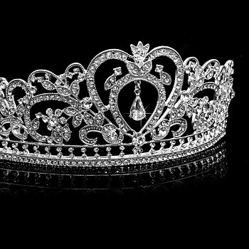 Kristall bröllop hår krona tiara SILVER