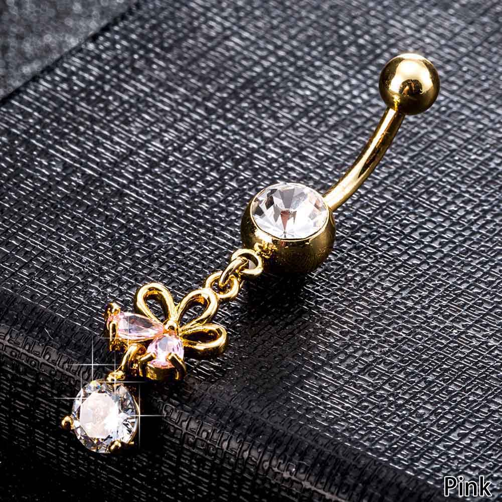 Gold Plated Navel Belly Button Ring Body Piercing Jewelry - 5
