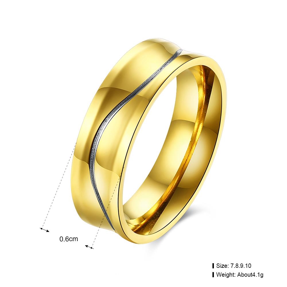 Stainless Steel Ring Gold Plated - 2