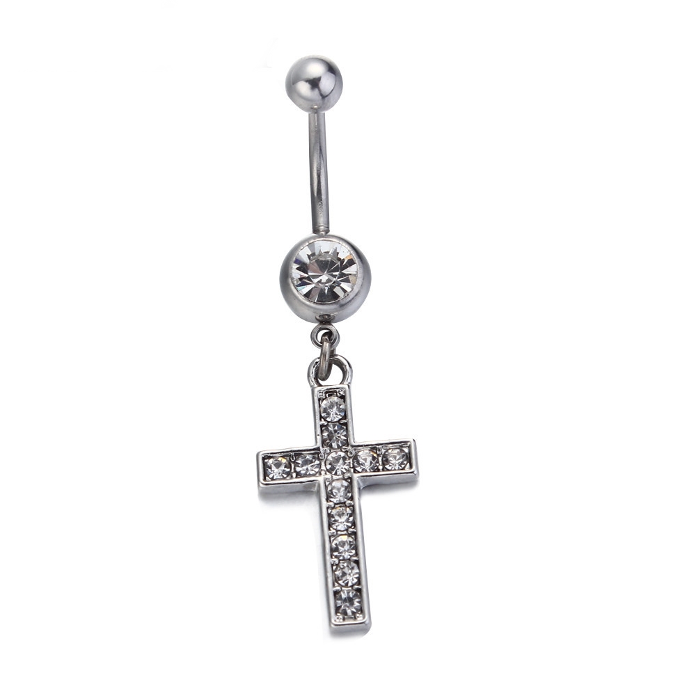 Belly Button Ring Body Jewelry Piercing Cross