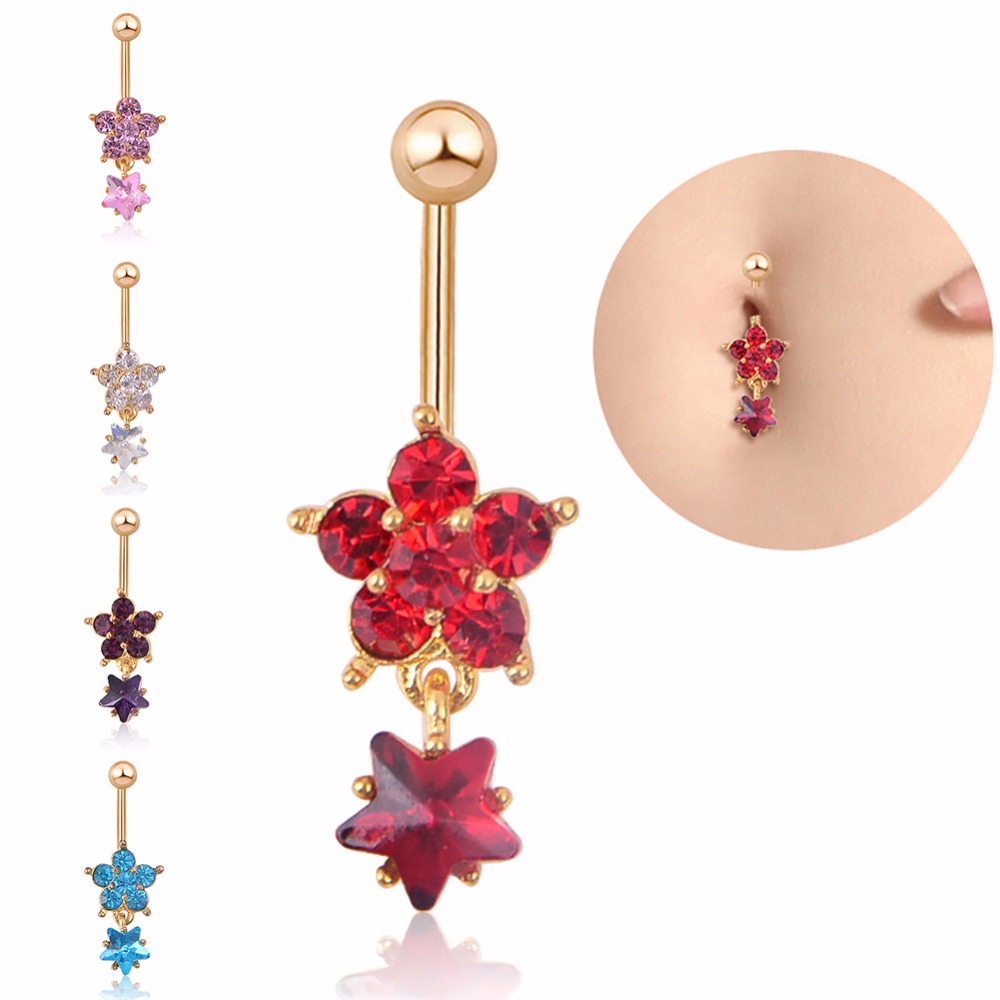 Navelpiercing blomma
