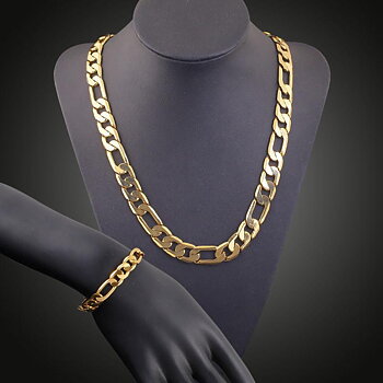 Rostfritt stål halsband + armband Set 9mm