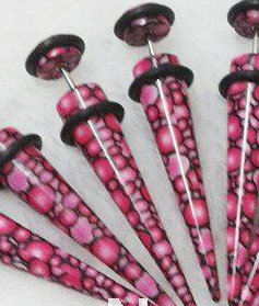 FAKE taper Pluggar kona Expander Tunnels Body Smycken Öronpiercingar - 4