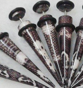FAKE taper Pluggar kona Expander Tunnels Body Smycken Öronpiercingar - 5
